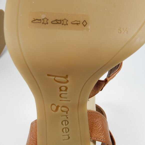 Paul Green SUPER SOFT Tina SANDALS Size 8 Brown Leather Cork Heel Comfy NEW $429 - Picture 13 of 16